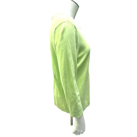 Christopher & Banks Womens Lime Green Button Up Cardigan Sweater Size S - Picture 4 of 8